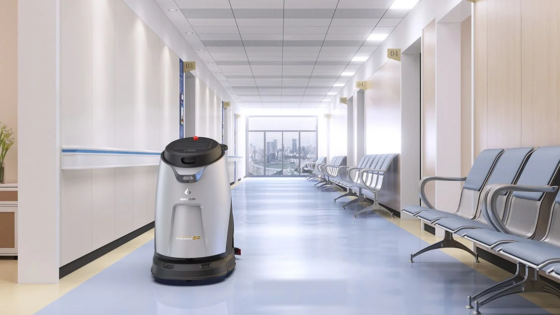 病院での清掃ロボット