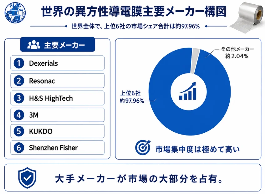 世界の異方性導電膜主要メーカー構図