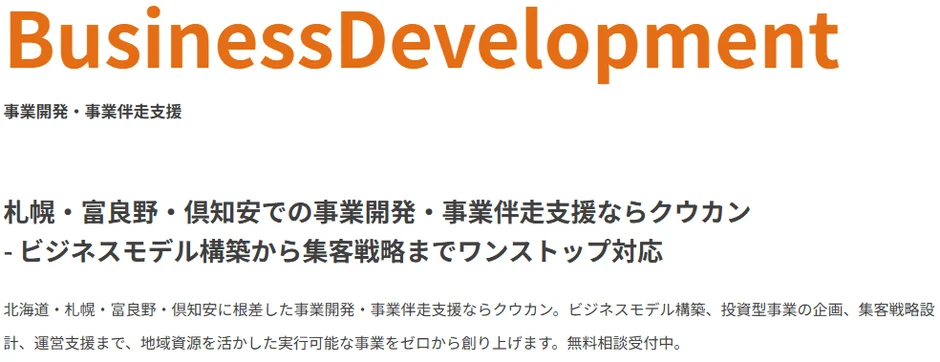 事業開発・事業伴走支援に関する説明