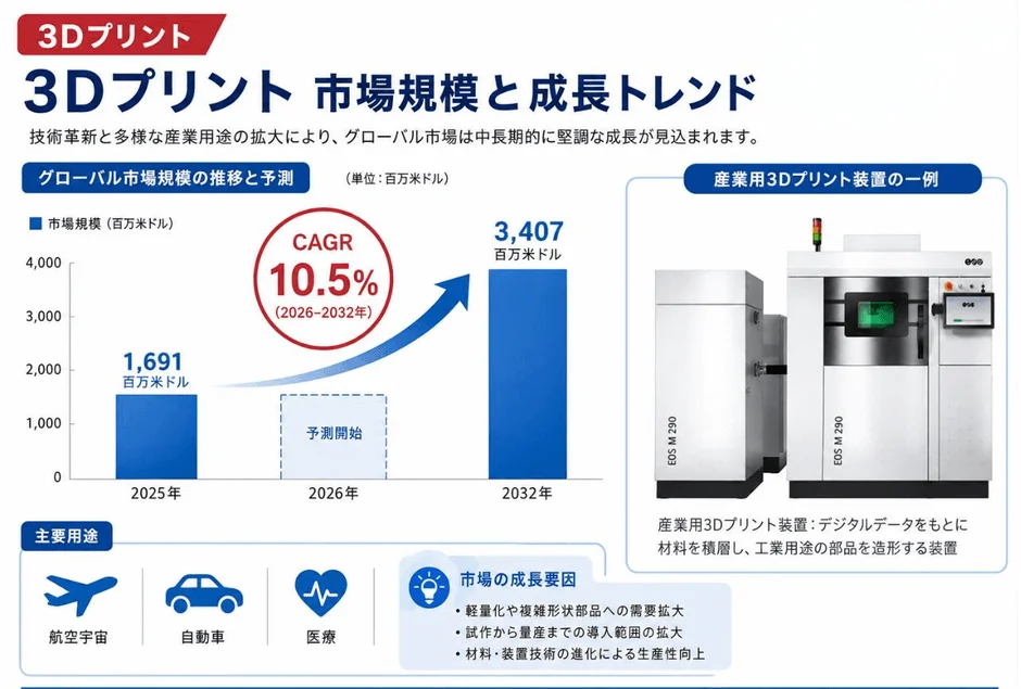 3Dプリント市場規模と成長トレンド