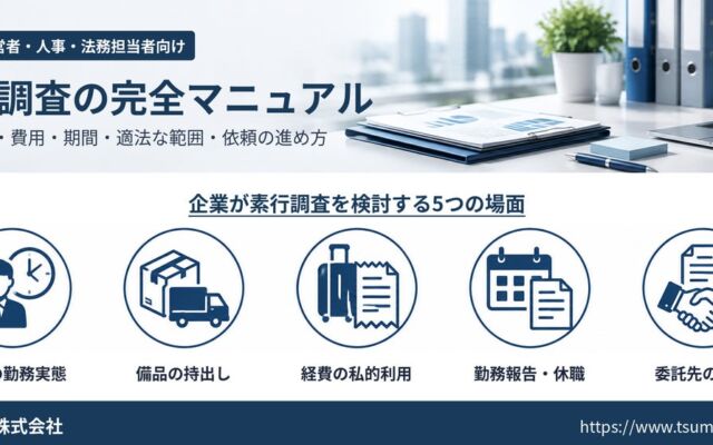 「噂だけでは判断できない」役員・従業員の行動への疑問にどう向き合うか　光武商事が法人向け『素行調査の完全マニュアル』を公開