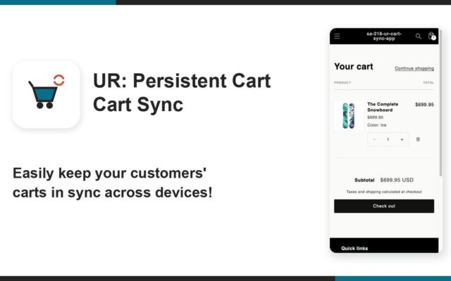 ログイン中の買い手のカートを端末間で自動同期　UnReactが海外向けShopifyアプリ「UR: Persistent Cart｜Cart Sync」をリリース